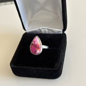 925 Pink Dahlia Sterling Silver Ring Size 5.5